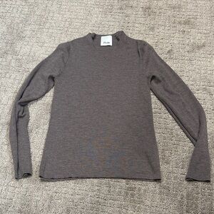 Allude cashmere long sleeve crew neck sweater brown purple